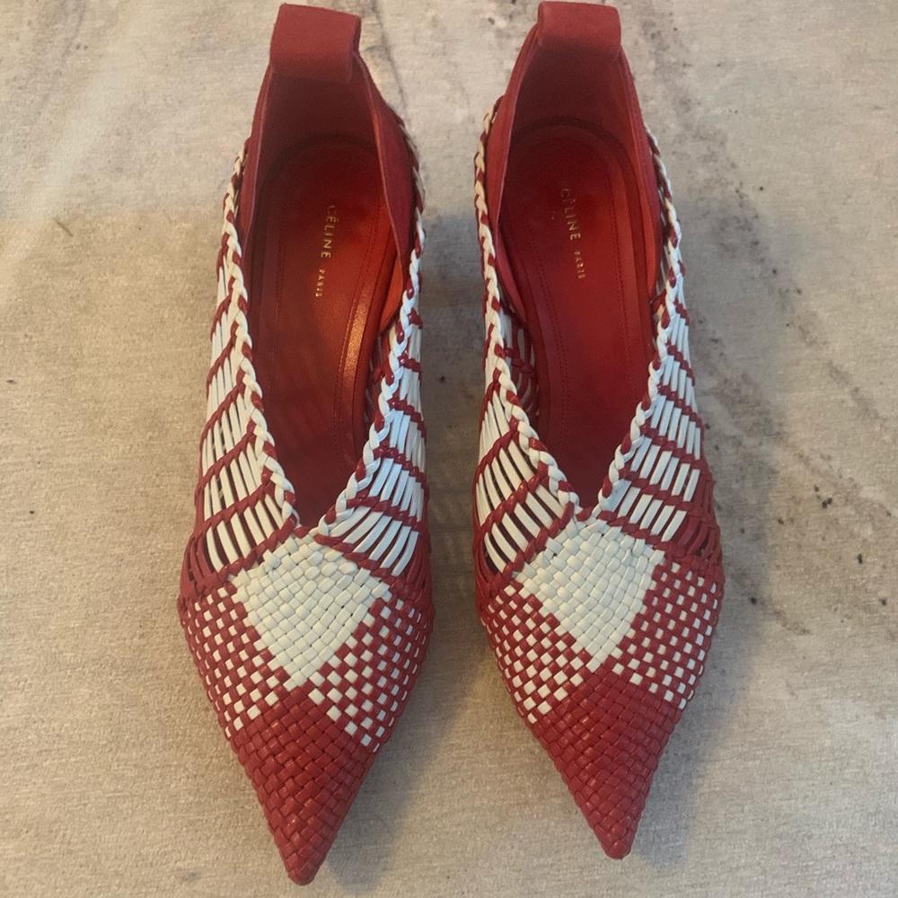 🥀 RARE Celine Woven Kitten Heel